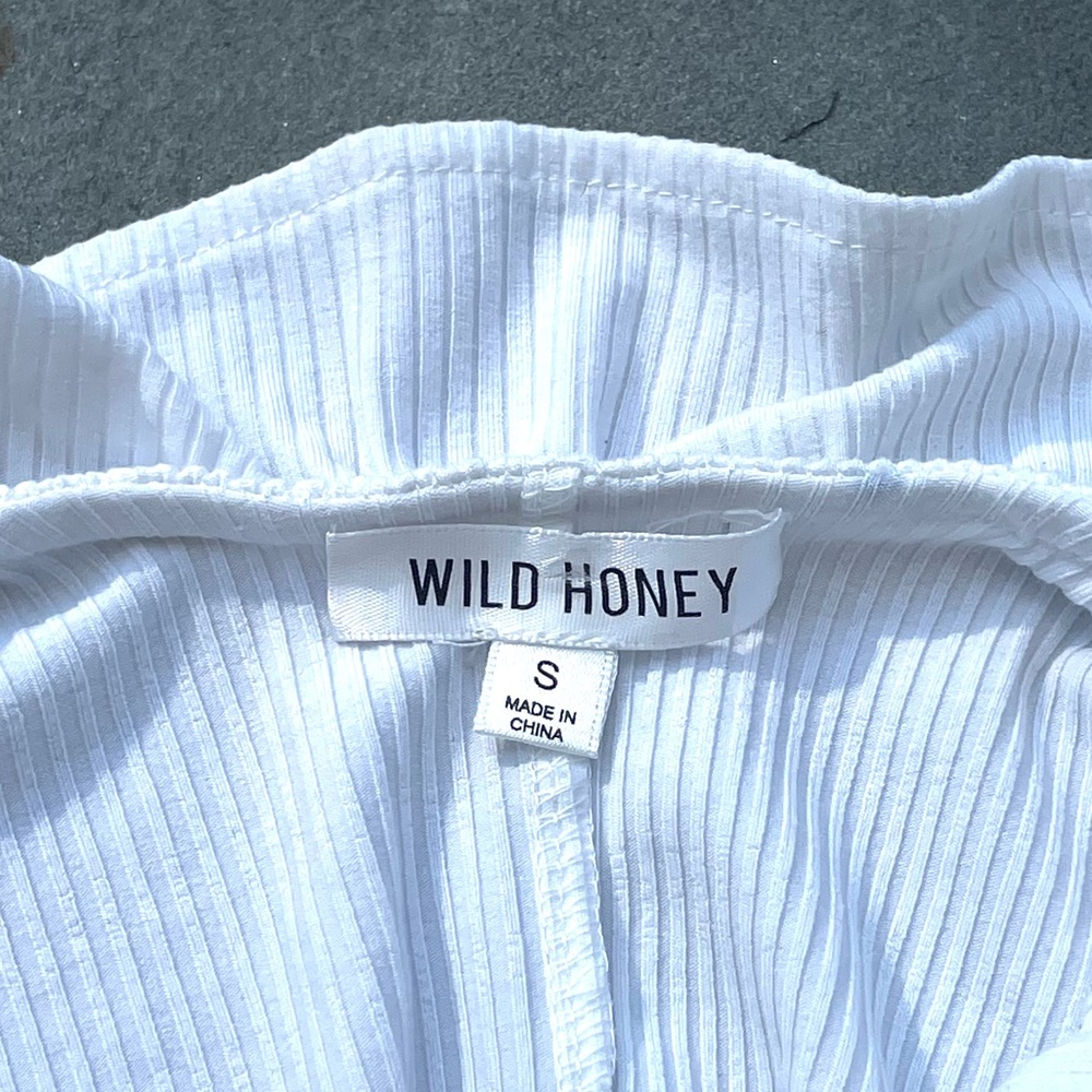 ASOS Wild Honey White Ribbed Ruffle Bodysuit - Picture 5 of 9